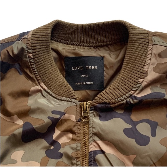 Forever21 Love Tree Camo Bomber Jacket - Picture 3 of 10